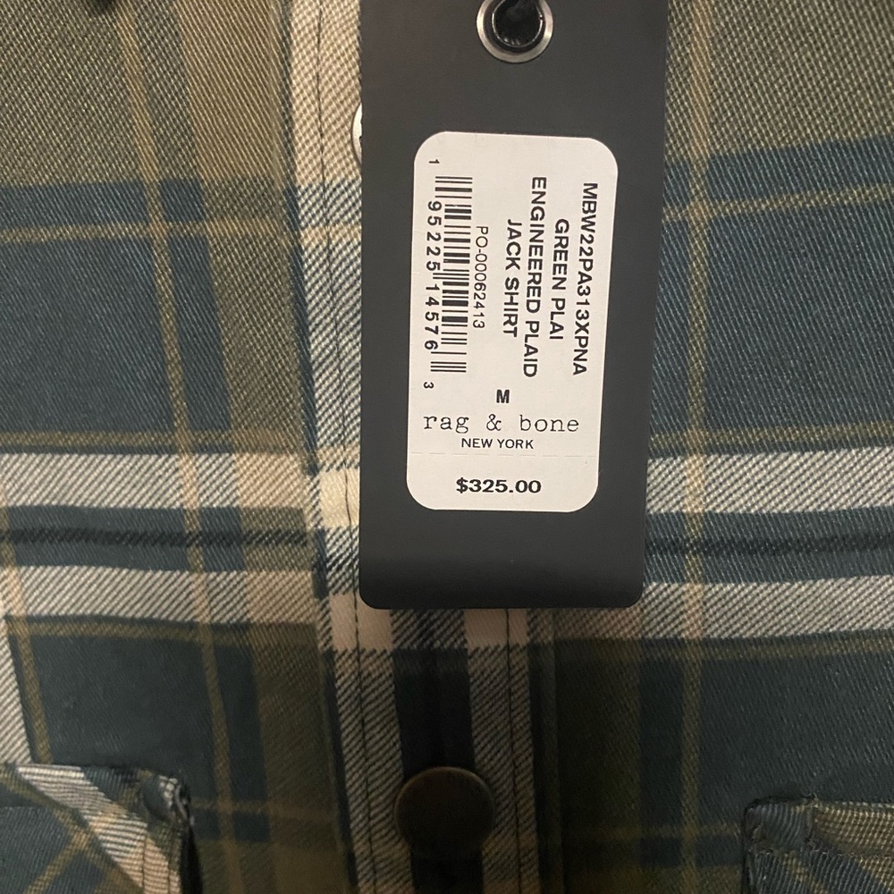 Rag & Bone Men’s Plaid Engineered Jack Snap Flannel Shirt - Picture 7 of 15